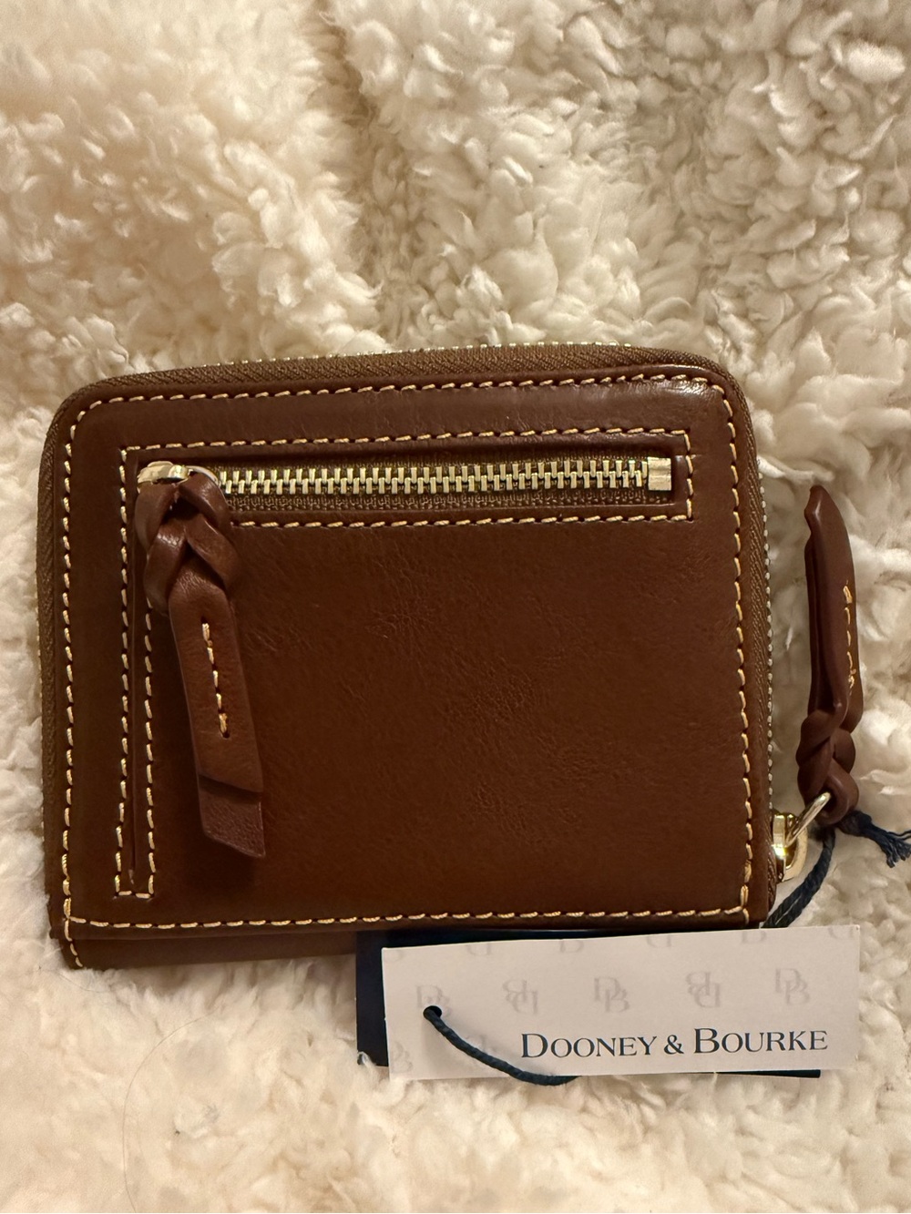 *NEW*  Dooney & Bourke Brown Florentine Leather Small Zip Wallet, - Picture 8 of 16